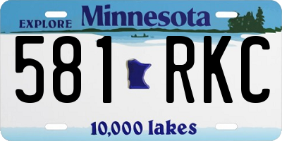 MN license plate 581RKC