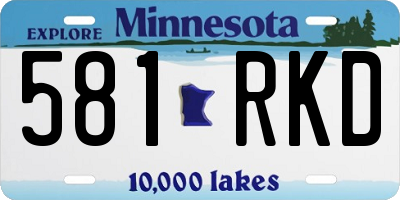 MN license plate 581RKD