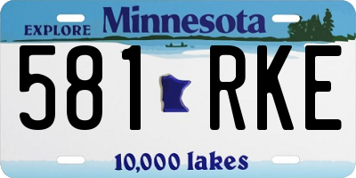 MN license plate 581RKE