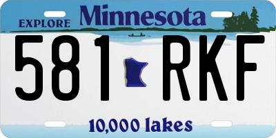 MN license plate 581RKF