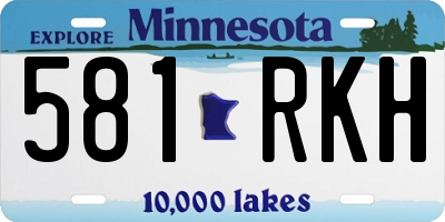 MN license plate 581RKH