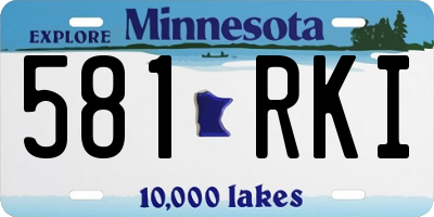 MN license plate 581RKI