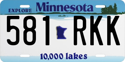 MN license plate 581RKK