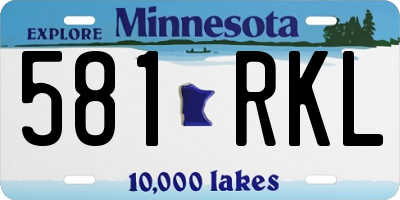 MN license plate 581RKL