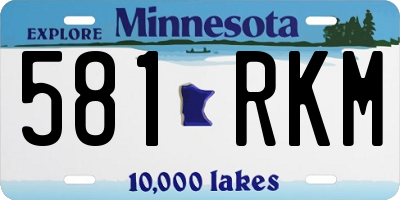 MN license plate 581RKM