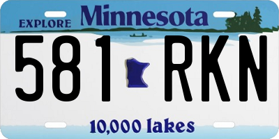 MN license plate 581RKN