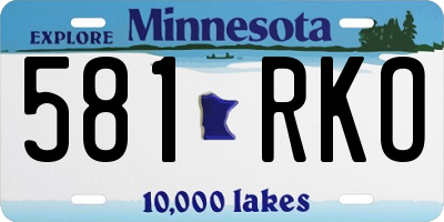 MN license plate 581RKO