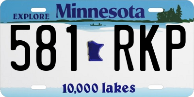 MN license plate 581RKP