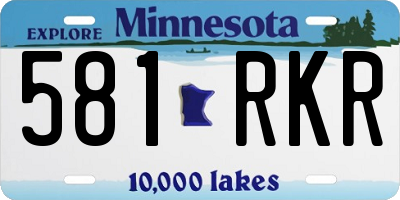 MN license plate 581RKR