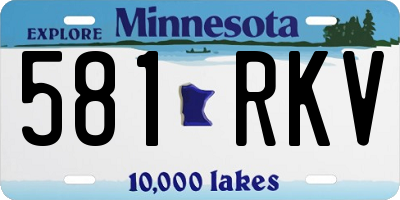 MN license plate 581RKV