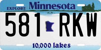 MN license plate 581RKW
