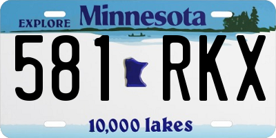 MN license plate 581RKX