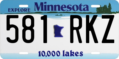 MN license plate 581RKZ
