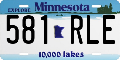 MN license plate 581RLE
