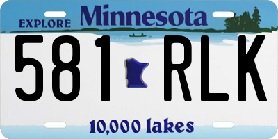 MN license plate 581RLK