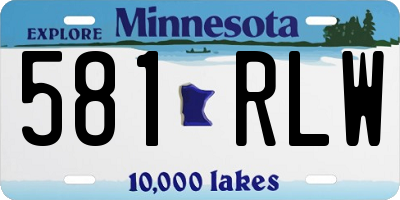 MN license plate 581RLW