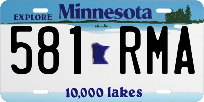 MN license plate 581RMA