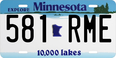 MN license plate 581RME