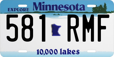 MN license plate 581RMF