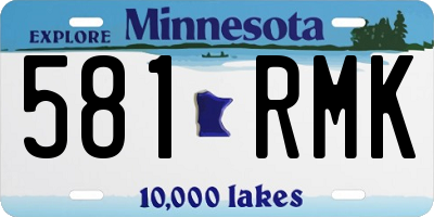 MN license plate 581RMK