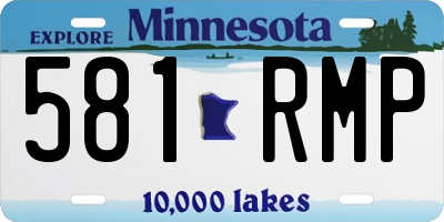 MN license plate 581RMP