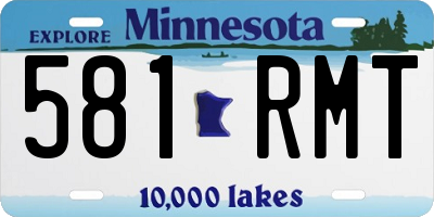 MN license plate 581RMT