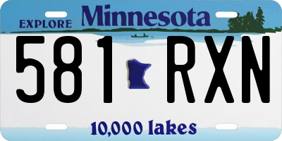 MN license plate 581RXN