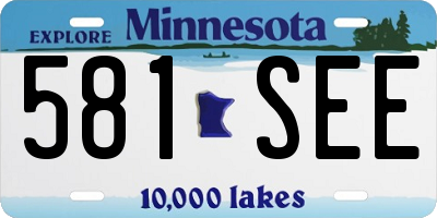 MN license plate 581SEE