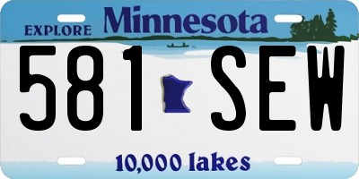 MN license plate 581SEW