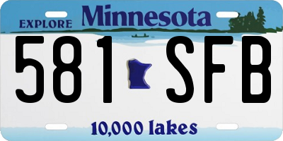 MN license plate 581SFB