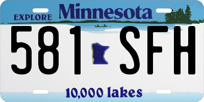 MN license plate 581SFH