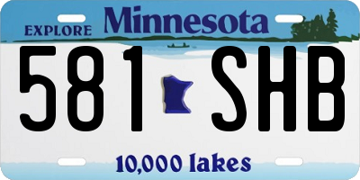 MN license plate 581SHB