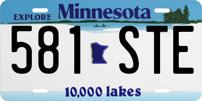 MN license plate 581STE