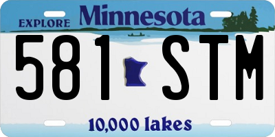 MN license plate 581STM