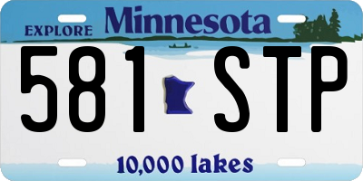 MN license plate 581STP