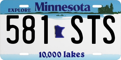 MN license plate 581STS