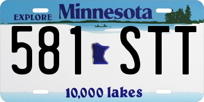 MN license plate 581STT
