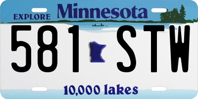 MN license plate 581STW