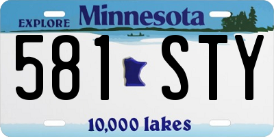 MN license plate 581STY