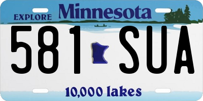 MN license plate 581SUA