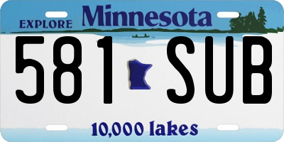 MN license plate 581SUB