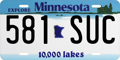 MN license plate 581SUC