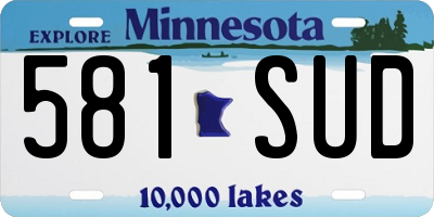 MN license plate 581SUD