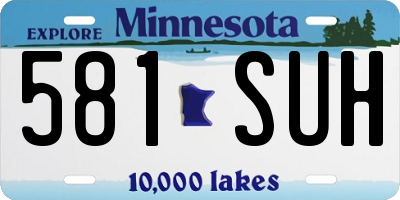 MN license plate 581SUH