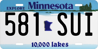 MN license plate 581SUI