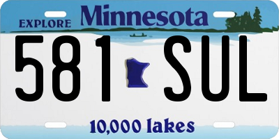 MN license plate 581SUL