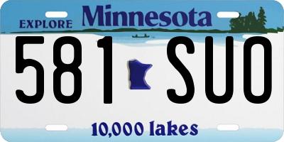 MN license plate 581SUO