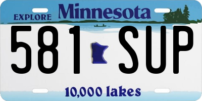 MN license plate 581SUP