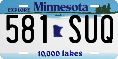 MN license plate 581SUQ