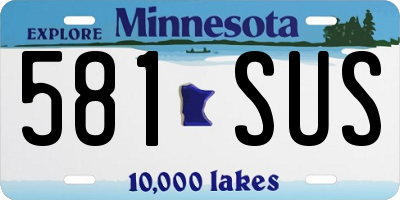 MN license plate 581SUS